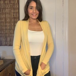 Yellow cardigan